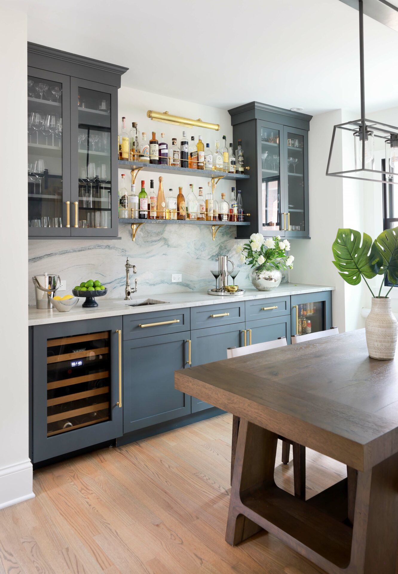 wet bar adjacent to the kitchen